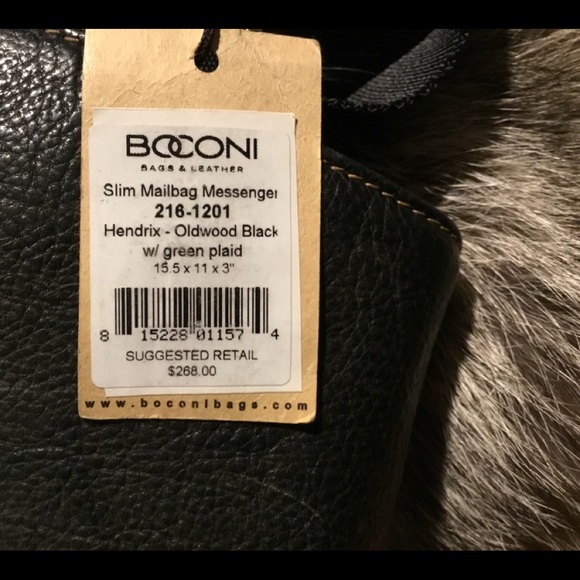 NWT BOCONI LEATHER MESSENGER BAG - Picture 2 of 8